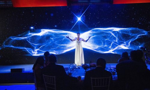 Evento corporativo, presentación e inicio del evento